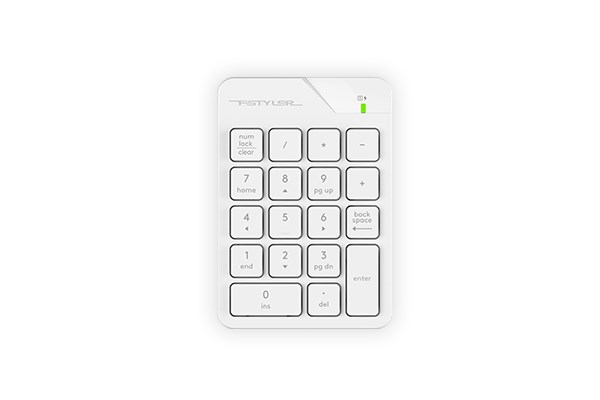 A4tech FSTYLER bezdrátová numerická klávesnice, bílá0 