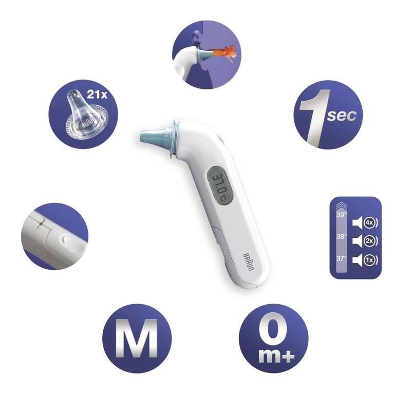 Braun IRT 3030 ThermoScan 3 dětský teploměr,  bezkontaktní,  infračervený,  do ucha0 