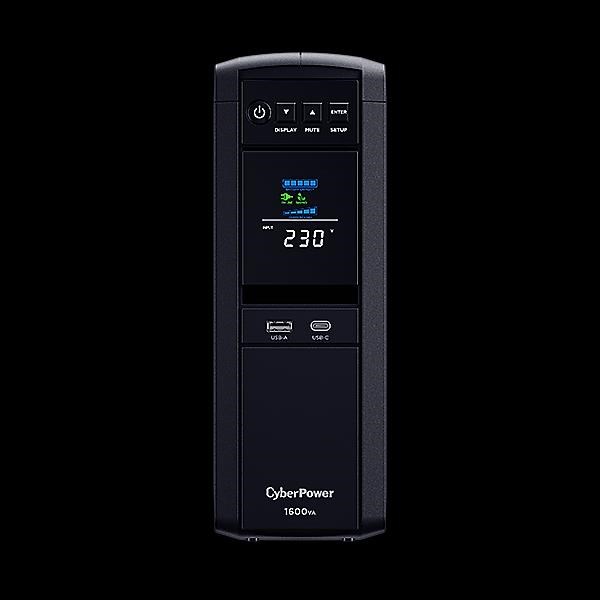 CyberPower PFC SineWave LCD GP UPS 1600VA/ 1000W,  Schuko zásuvky3 