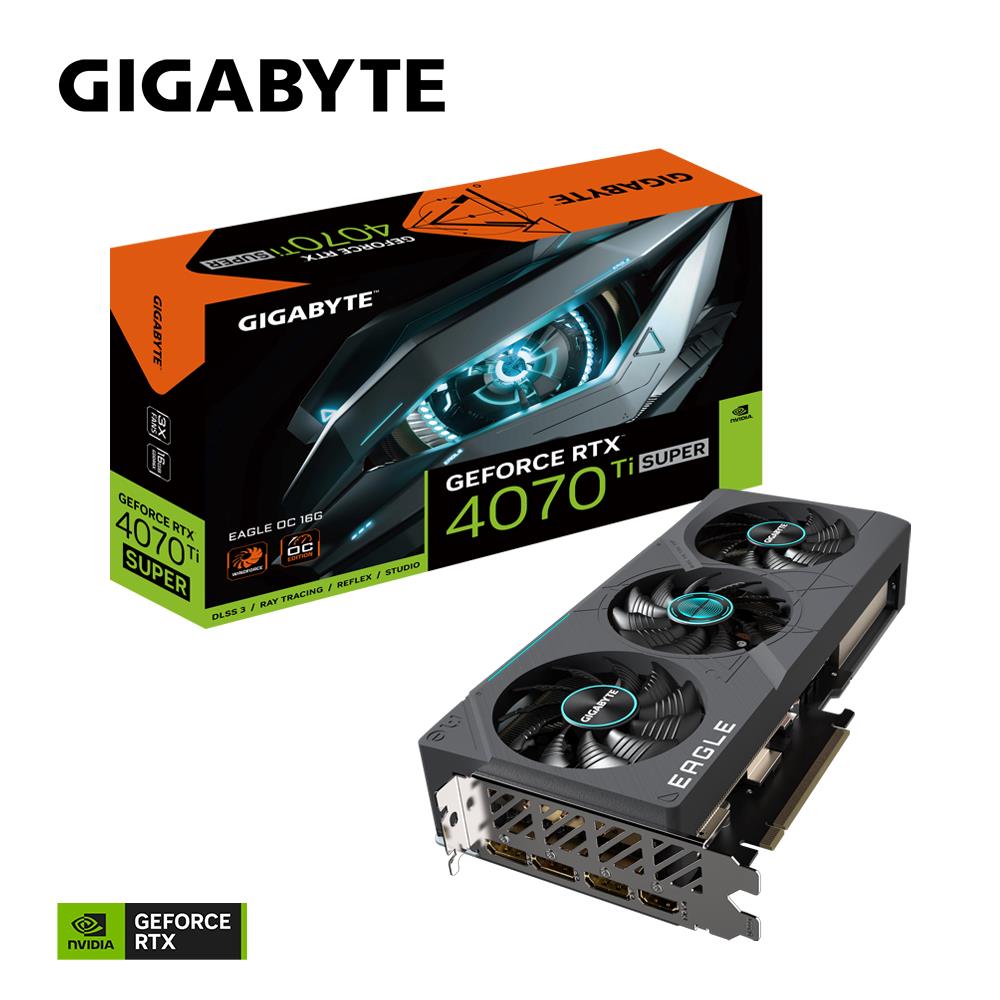 GIGABYTE VGA NVIDIA GeForce RTX 4070 Ti SUPER EAGLE OC 16G,  16G GDDR6X,  3xDP,  1xHDMI0 