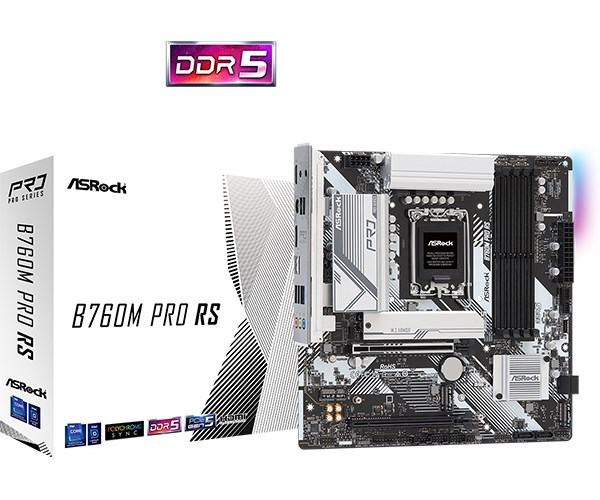 ASRock MB Sc LGA1700 B760M PRO RS, Intel B760, 4xDDR5, 1xDP, 1xHDMI, mATX1 