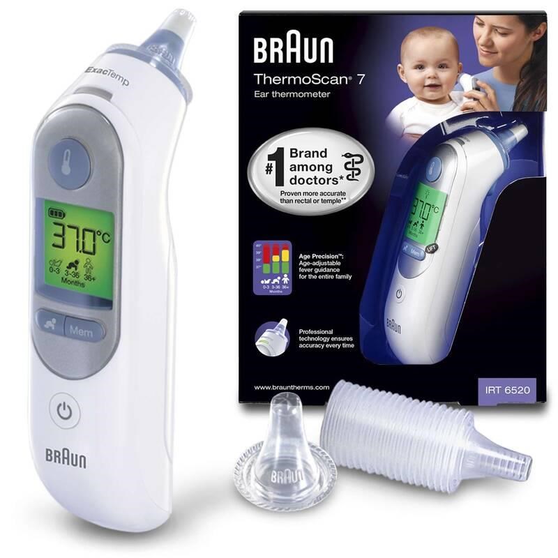 Braun IRT 6520 ThermoScan 7 bezdotykový teploměr, digitální, ušní, paměť na 9 měření1 