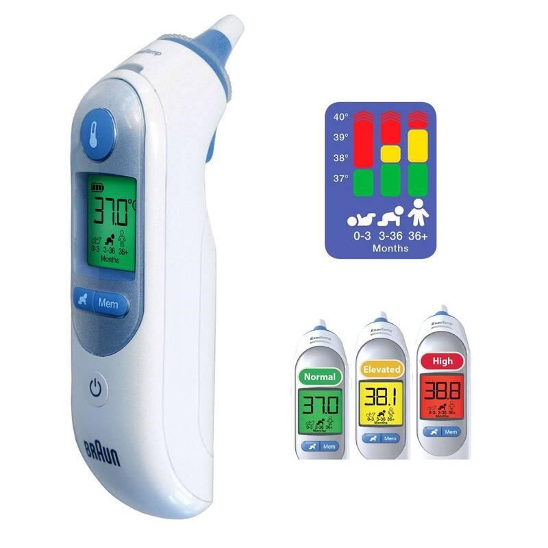 Braun IRT 6520 ThermoScan 7 bezdotykový teploměr, digitální, ušní, paměť na 9 měření2 