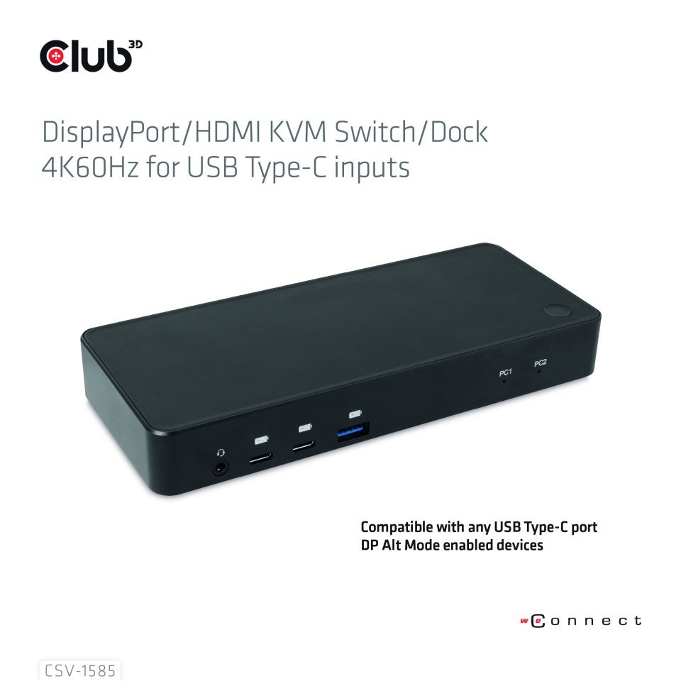Club3D Dokovací stanice USB-C 10v1,  1xDP,  1xHDMI,  3xUSB-C,  3xUSB,  1xRJ45,  1x3.5mm,  černá2 