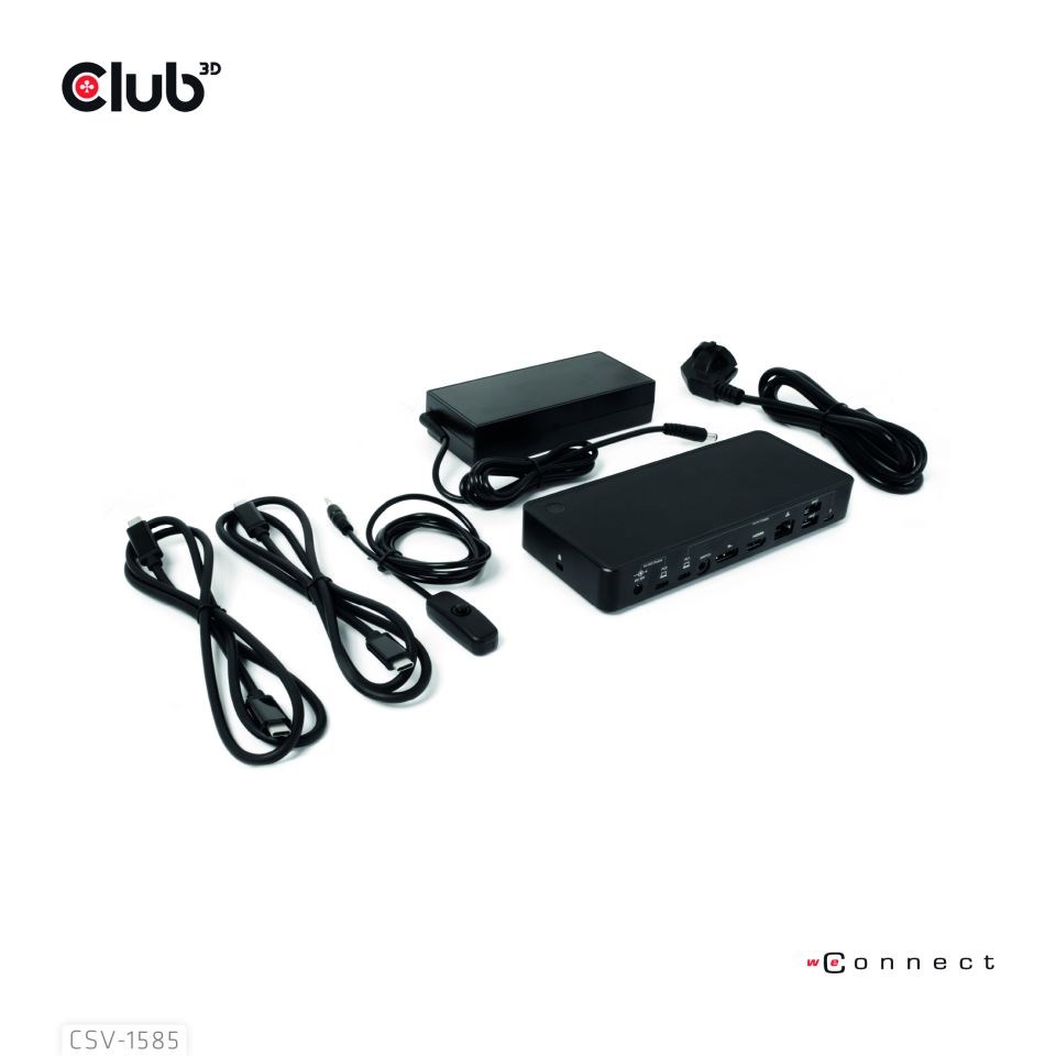 Club3D Dokovací stanice USB-C 10v1,  1xDP,  1xHDMI,  3xUSB-C,  3xUSB,  1xRJ45,  1x3.5mm,  černá5 
