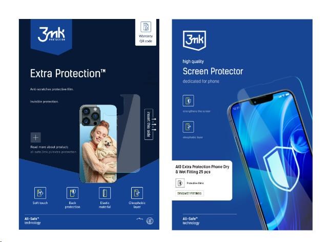3mk All-Safe - AIO fólie Extra Protection Phone Dry & Wet Fitting,  25 ks0 