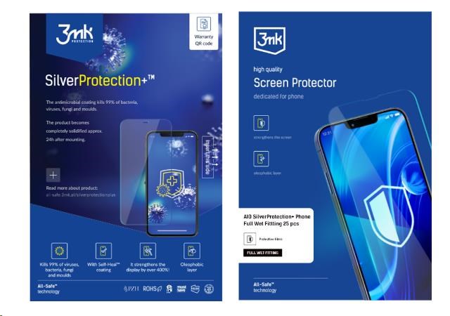 3mk All-Safe - AIO fólie SilverProtection+ Full Wet Fitting Phone,  25 ks0 