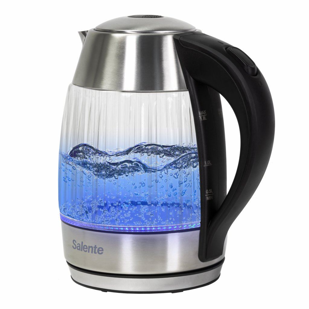 Salente StripeGlass, rychlovarná konvice 1,8 l, nerez/skleněná, modré podsvícení4 