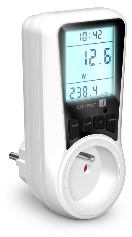 CONNECT IT Digitální měřič PowerMeter Pro,  Měřič spotřeby el. energie,  bílá1 