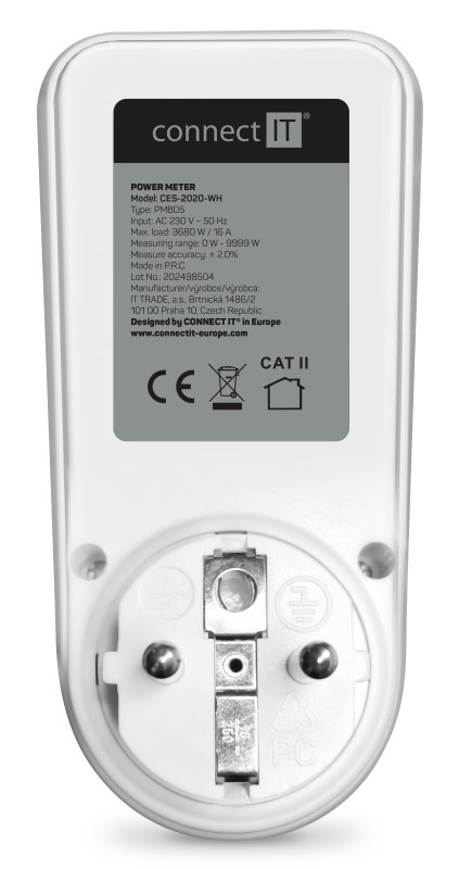 CONNECT IT Digitální měřič PowerMeter Pro, Měřič spotřeby el. energie, bílá2 