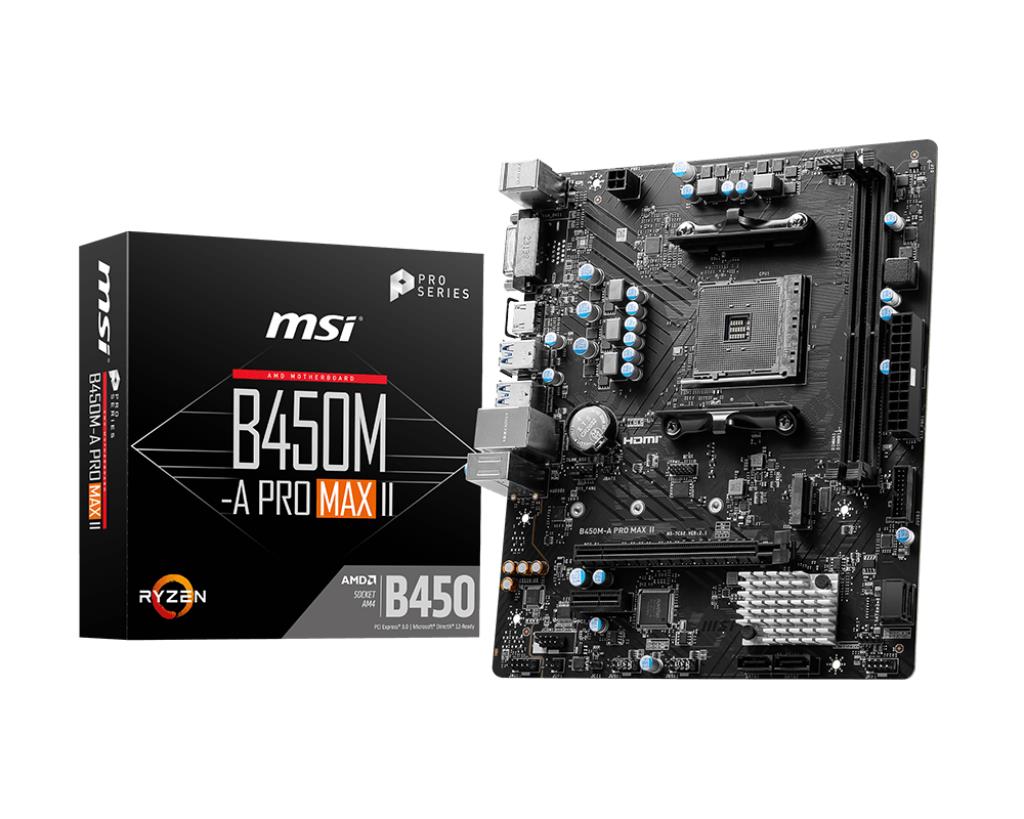 MSI MB Sc AM4 B450M-A PRO MAX II, AMD B450, 2xDDR4, 1xHDMI, 1xDVI, mATX0 