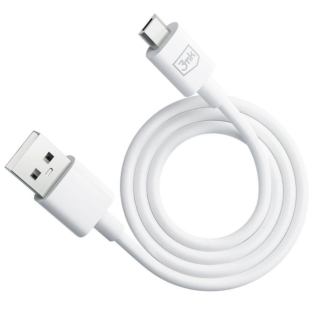 3mk datový kabel - Hyper Cable A to Micro 1.2m 5V 2, 4A,  bílá1 