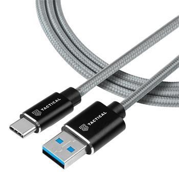 Tactical nabíjecí kabel,  USB-A/ UCB-C,  15 W,  délka 30 cm,  šedá0 