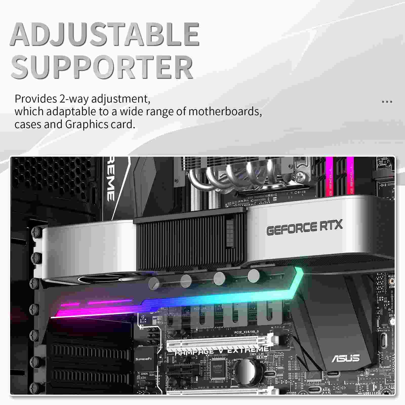 1stCool Podpěra GPU Kovový držák ARGB,  černá5 