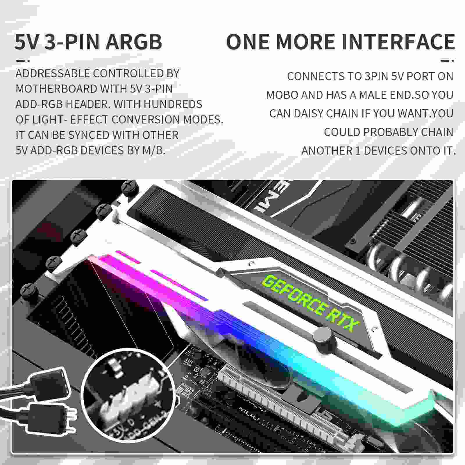 1stCool Podpěra GPU Kovový držák ARGB,  bílá5 