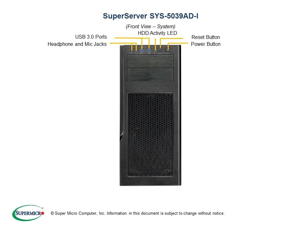 SUPERMICRO SuperWorkstation SYS-5039AD-I0 