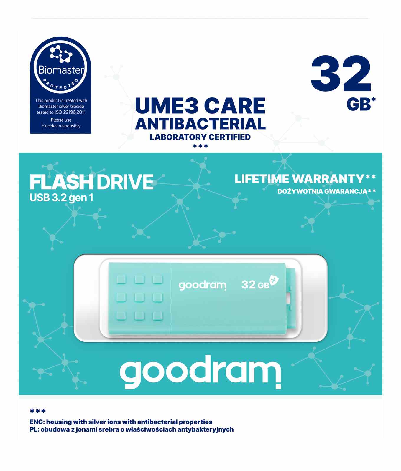 GOODRAM Flash Disk 2x32GB UME3,  USB 3.2 CARE2 