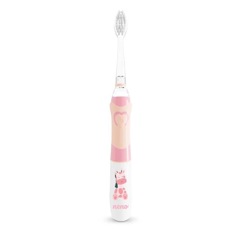 NENO FRATELLI elektrický zubní kartáček,  pro děti od 6 let,  LED podsvícení,  nylonová vlákna,  růžový0 