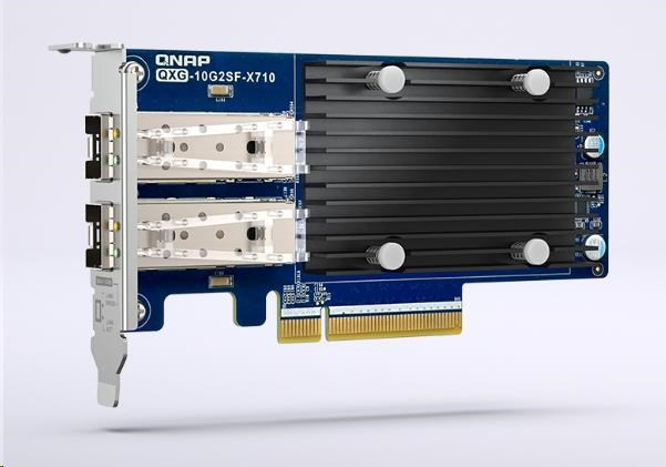 QNAP QXG-10G2SF-X710 síťová rozšiřující karta SFP+,  dual-port Intel X710 pro NAS s PCIe0 