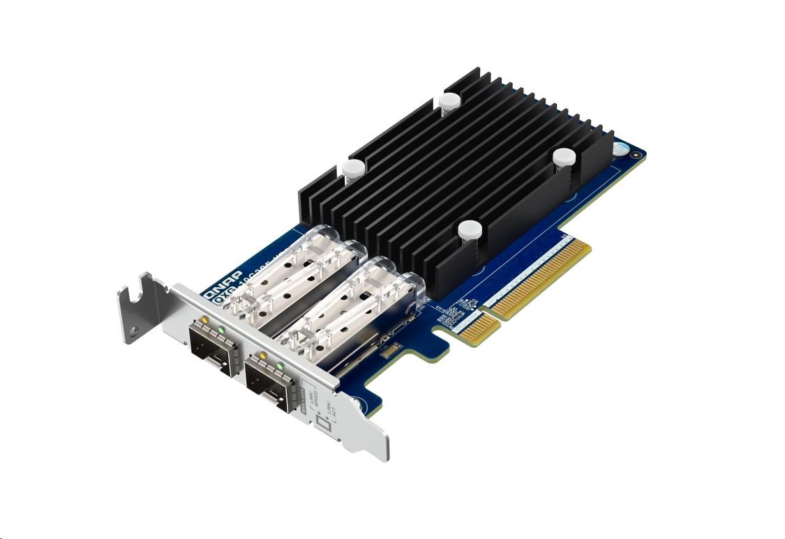 QNAP QXG-10G2SF-X710 síťová rozšiřující karta SFP+,  dual-port Intel X710 pro NAS s PCIe0 