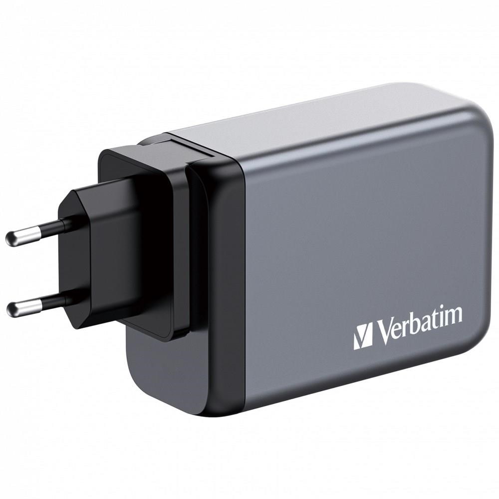 VERBATIM GaN Nabíječka do sítě GNC-200,  200W,  3x USB-C,  1x USB0 