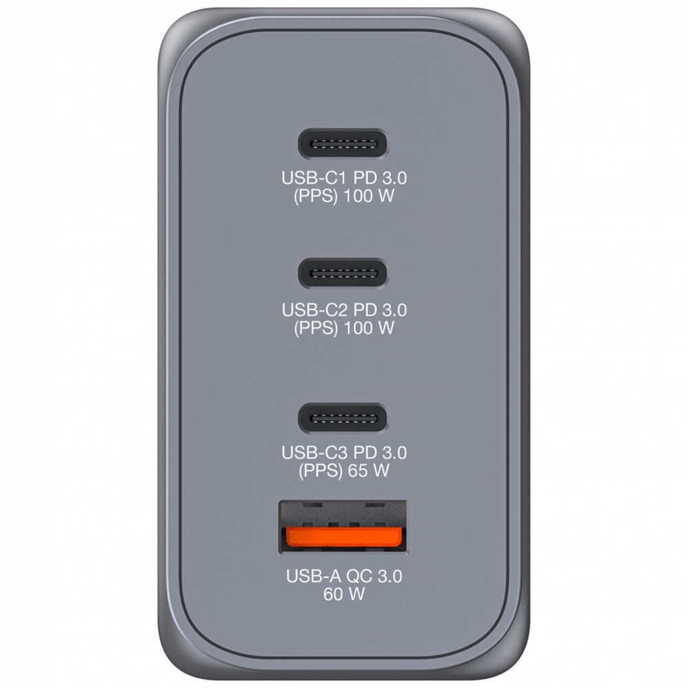 VERBATIM GaN Nabíječka do sítě GNC-200,  200W,  3x USB-C,  1x USB1 