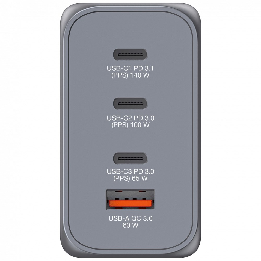 VERBATIM GaN Nabíječka do sítě GNC-240,  240W,  3x USB-C,  1x USB1 