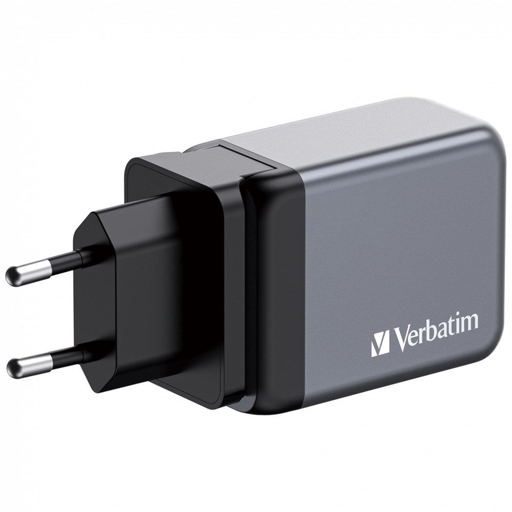 VERBATIM GaN Nabíječka do sítě GNC-65,  65W,  2x USB-C,  1x USB