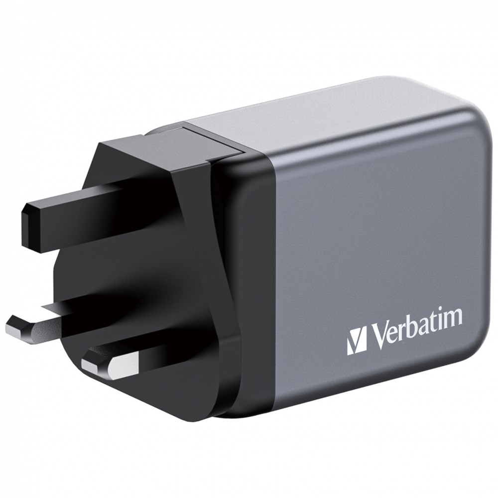 VERBATIM GaN Nabíječka do sítě GNC-65,  65W,  2x USB-C,  1x USB2 