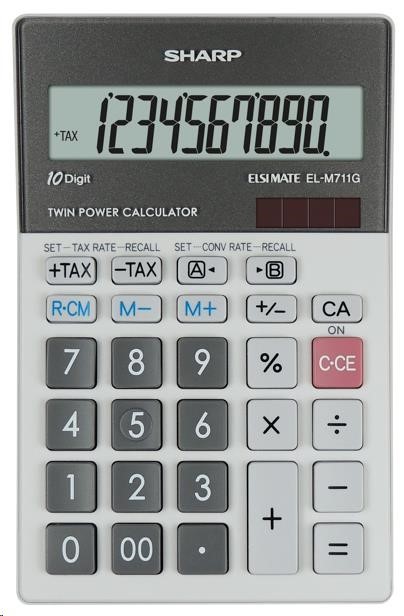 BAZAR - SHARP kalkulačka - EL-M711GGY - stříbrná - Poškozený obal (Komplet)0 
