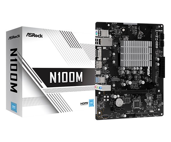 ASRock MB Alder Lake-N N100M, Intel N100, 1xDDR4, 1xDP, 1xHDMI, 1xVGA, mATX4 
