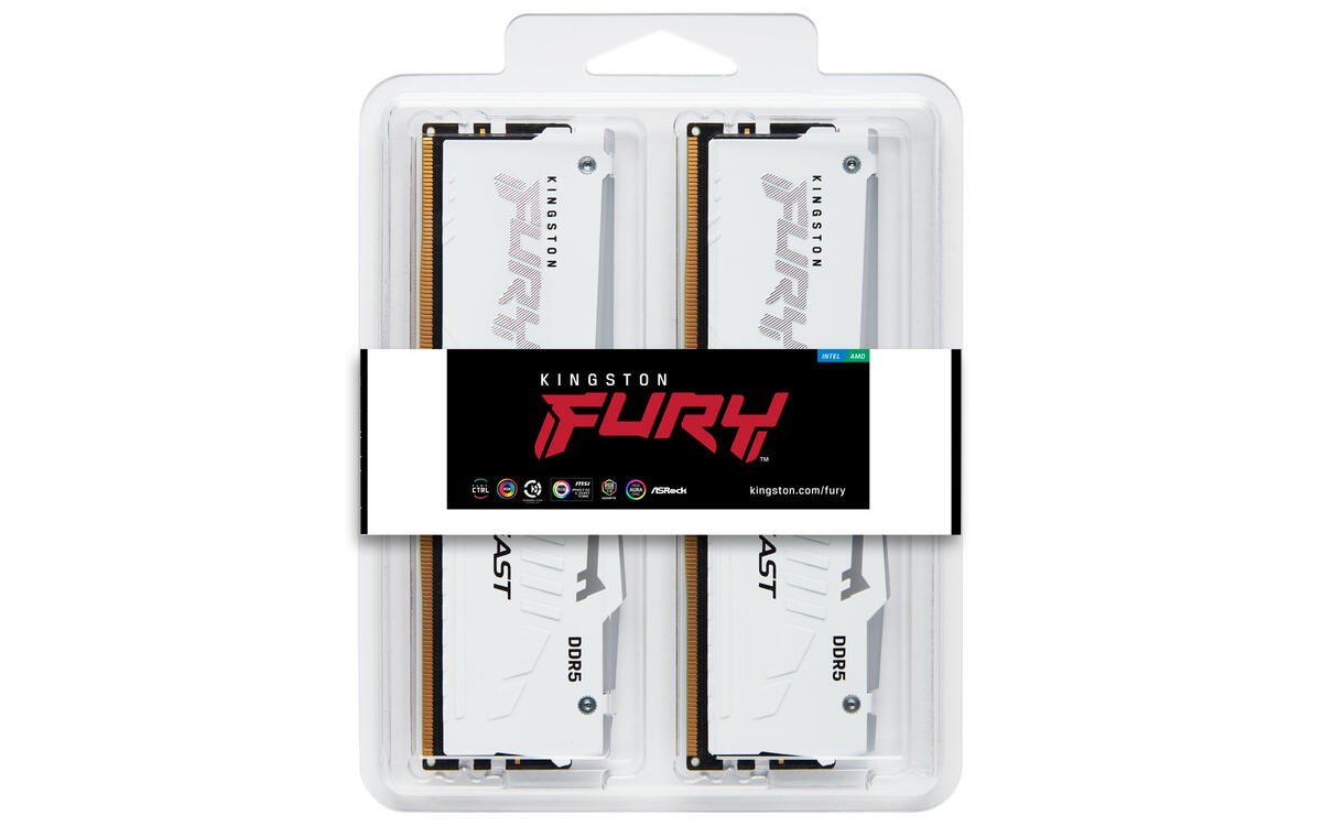 Kingston FURY Beast/ DDR5/ 32GB/ 6000MHz/ CL30/ 2x16GB/ RGB/ White2 