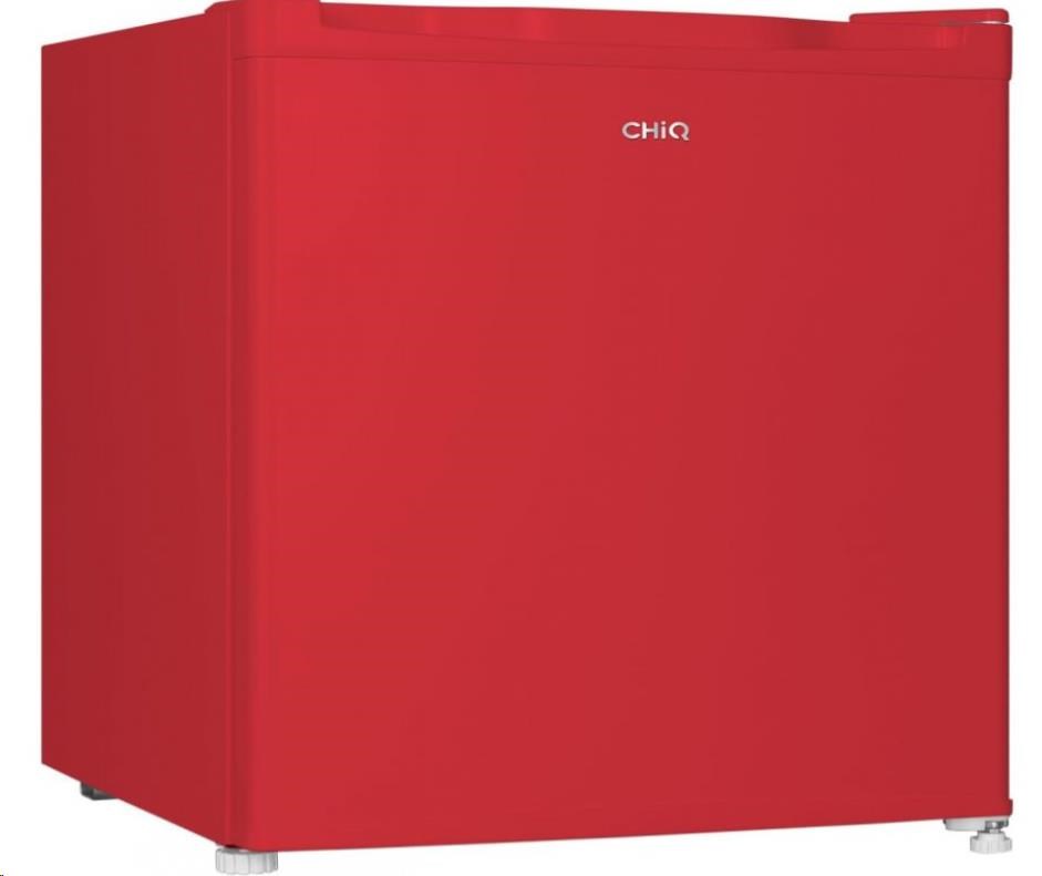 CHiQ CSD46D4RE minibar,  46 litrů,  2 přihrádky,  0 °C až +10 °C,  39 dB,  červený0 