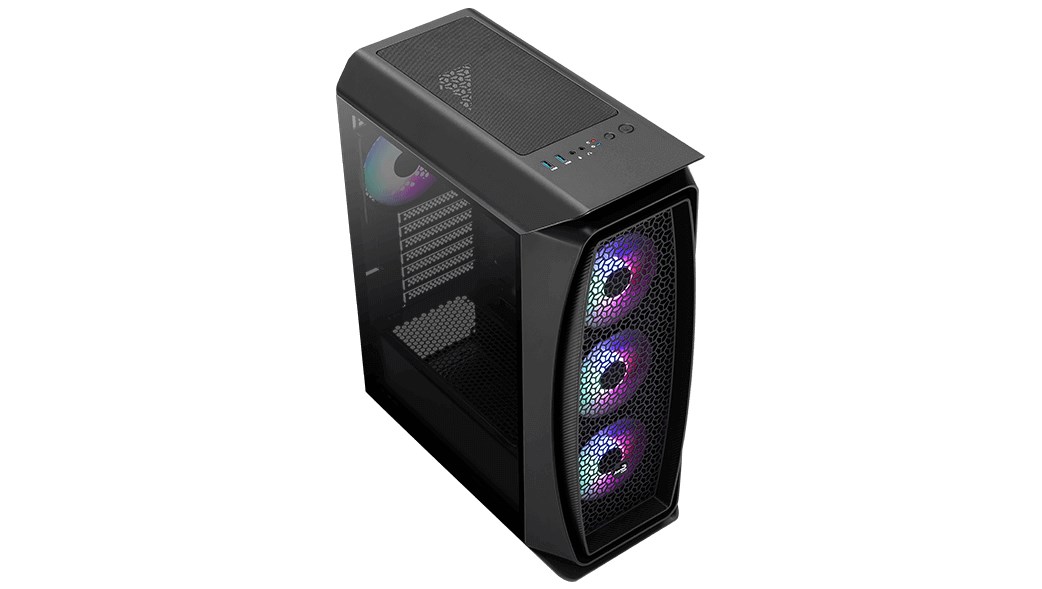AEROCOOL skříň Aero One Frost ML G,  Mid tower,  2x USB 3.0,  2x audio,  4x 120mm RGB Fan,  bez zdroje4 