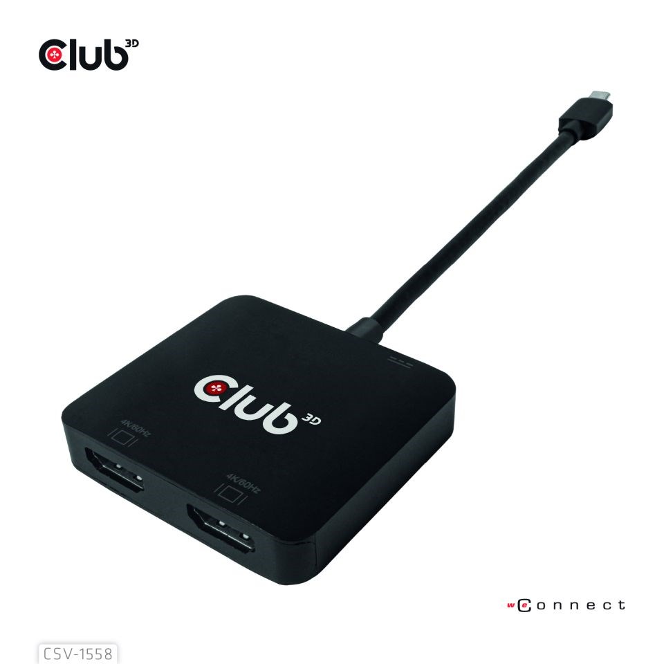 Club3D Video hub MST USB-C na 2xHDMI + USB-C PD 3.0,  4K60Hz6 