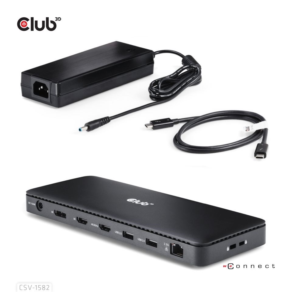 Club3D Dokovací stanice USB-C 12v1,  1xDP,  1xHDMI,  2xUSB-C,  4xUSB,  1xRJ45,  černá6 