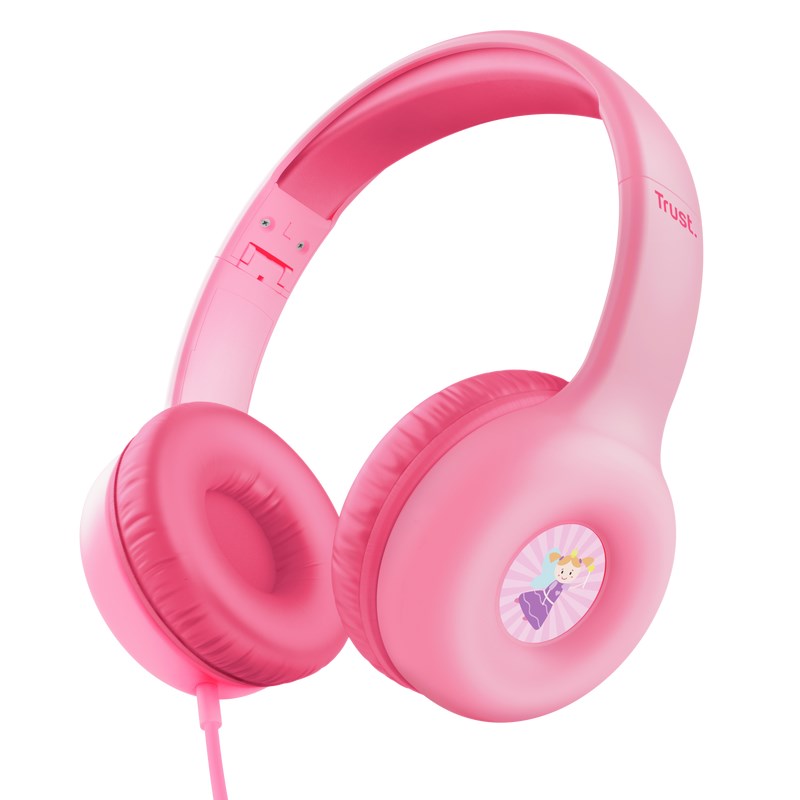 TRUST sluchátka Nouna Kids Headphones,  Růžová0 