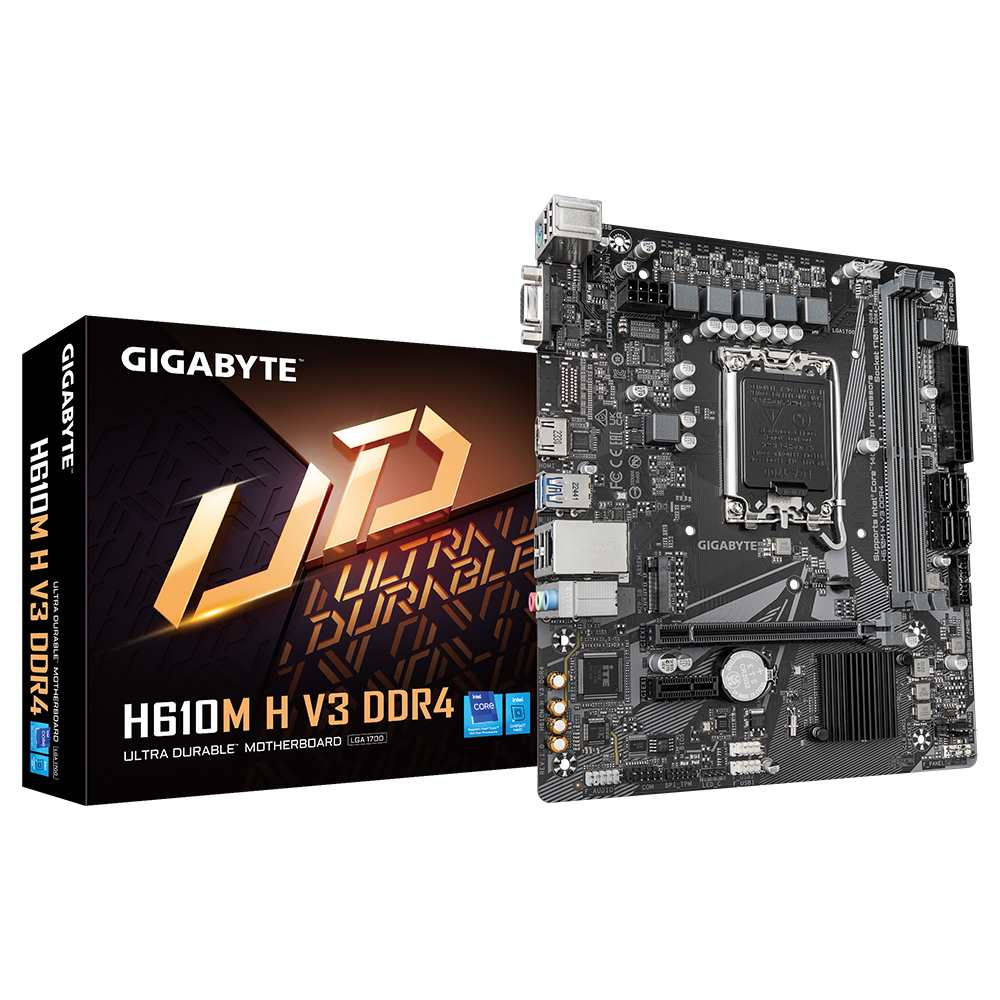 GIGABYTE MB Sc LGA1700 H610M H V3 DDR4,  Intel H610,  2xDDR4,  1xHDMI,  1xVGA,  mATX0 