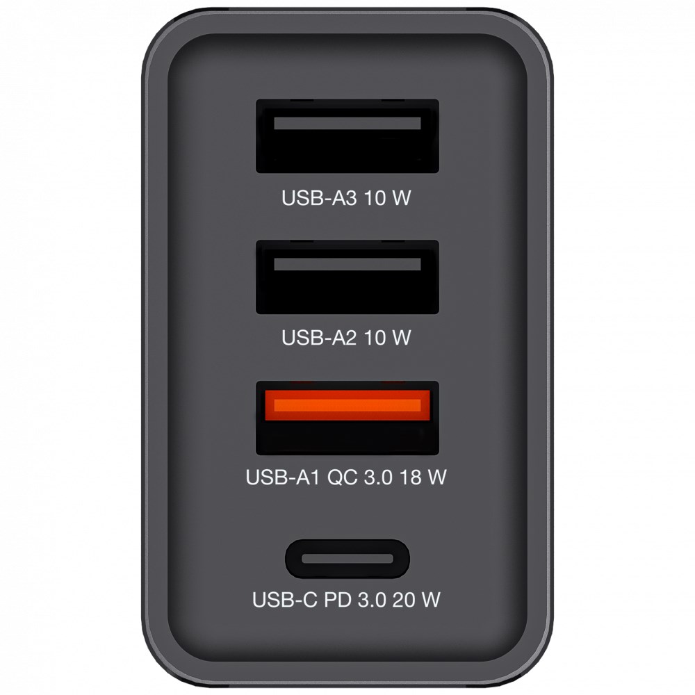 VERBATIM Univerzální adaptér nabíječka CHR-30EU2,  30W,  1x USB-C,  3x USB černá0 