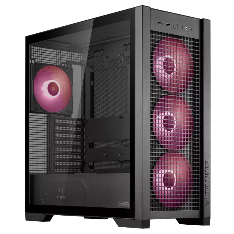 ASUS case TUF GAMING CASE (GT302) TG,  Mid Tower,  4x 140mm ARGB Fan,  černá2 