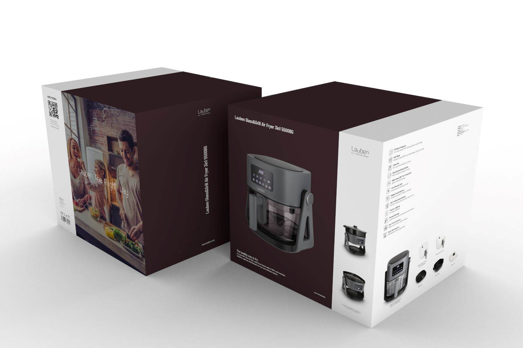 Lauben Glass&Grill Air Fryer 3in1 5500BG - horkovzdušná fritéza13 