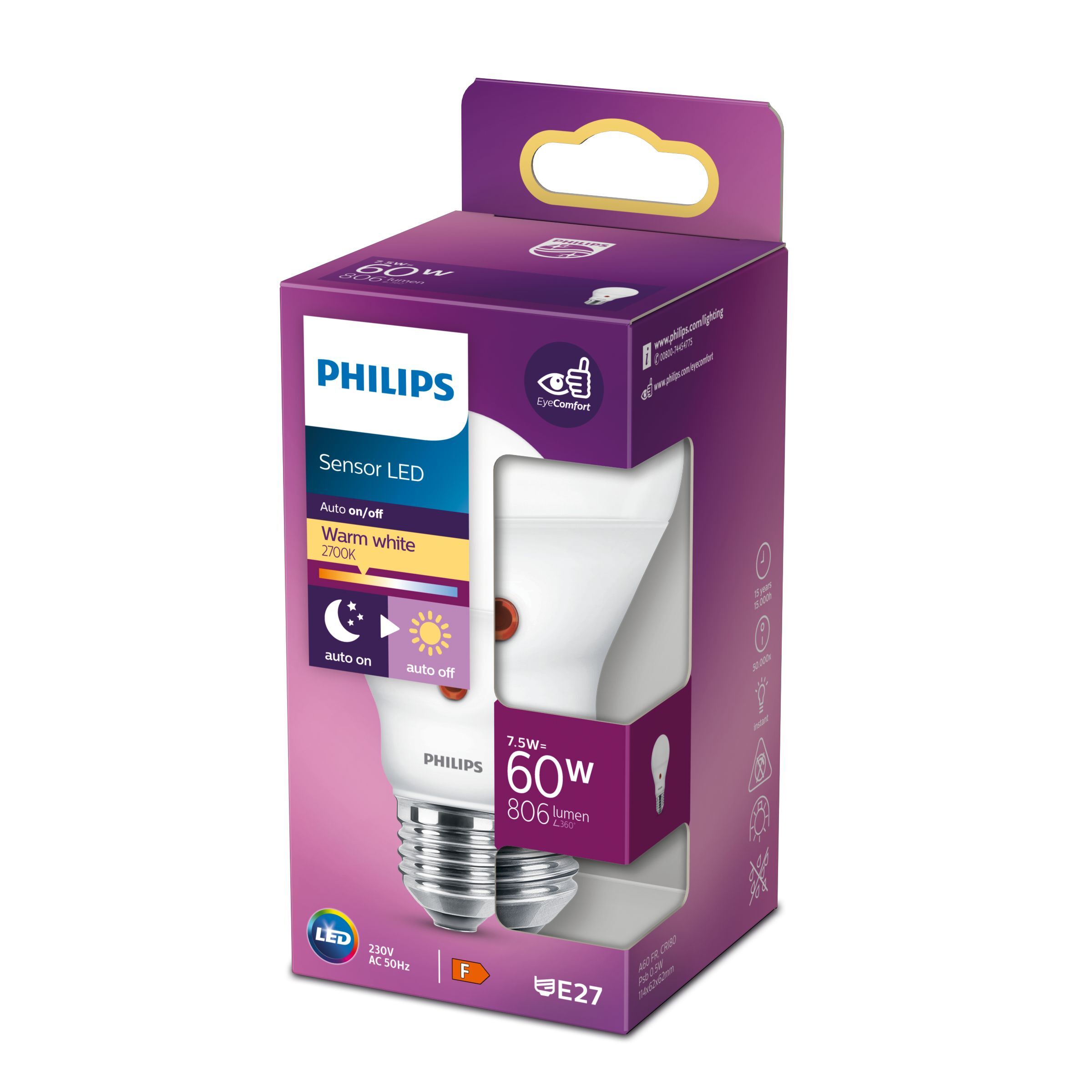 PHILIPS žárovka LED D2D 60W A60 E27 WW FR ND SRT40 