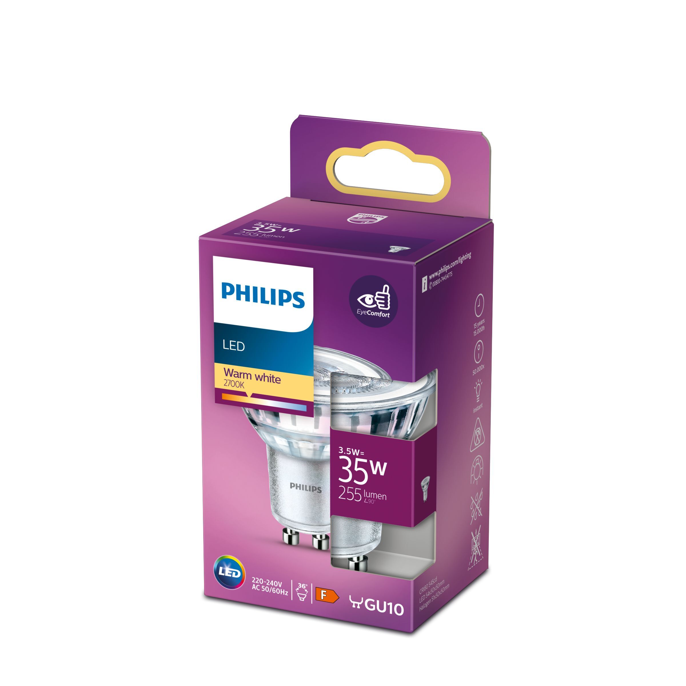 PHILIPS žárovka LED classic 35W GU10 WW 36D RF ND SRT40 