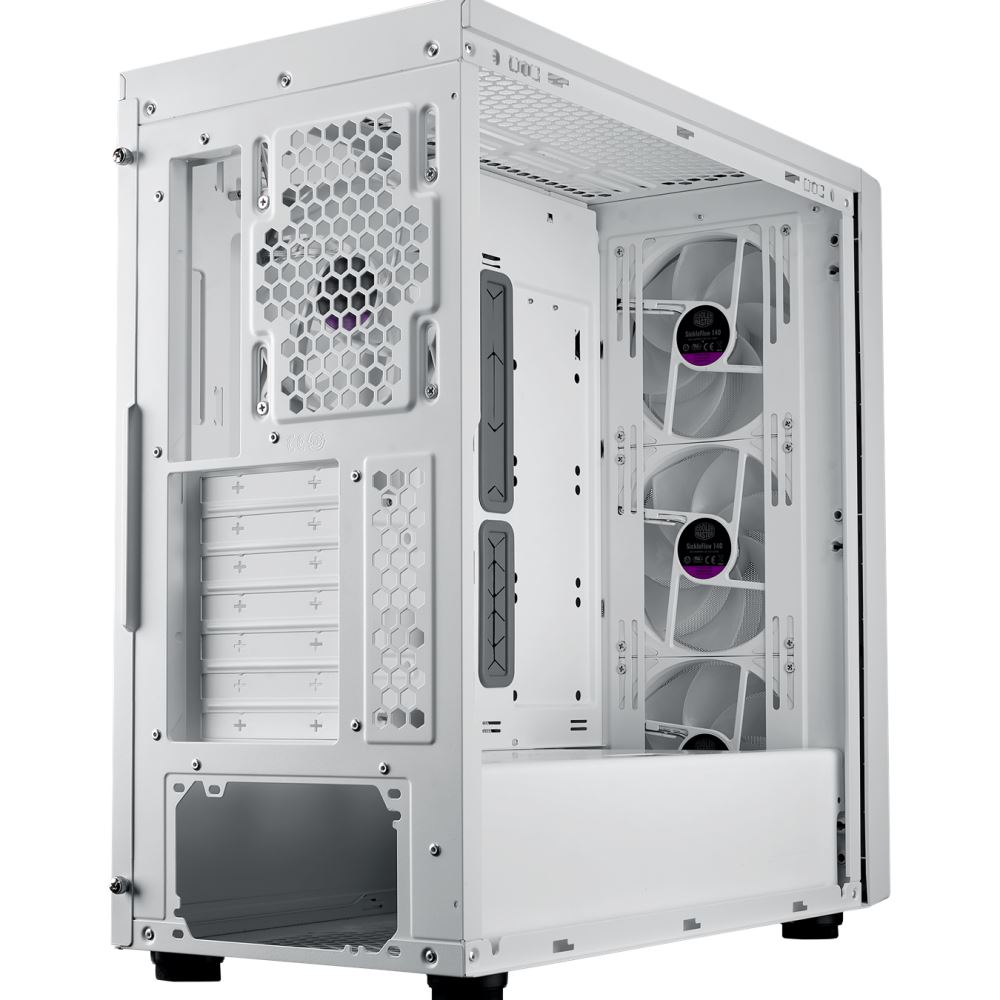 Cooler Master case MasterBox 600,  ATX,  Průhledná bočnice,  3x 140mm ARGB Fan,  1x 120mm ARGB Fan,  ARGB Hub,  Bílá4 
