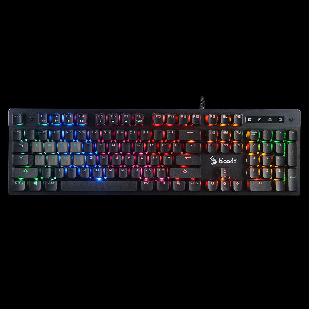 A4tech Bloody Klávesnice B500N,  herní klávesnice,  mechanická,  drátová,  Mecha-Like Switch,  CZ/ SK,  Černá0 