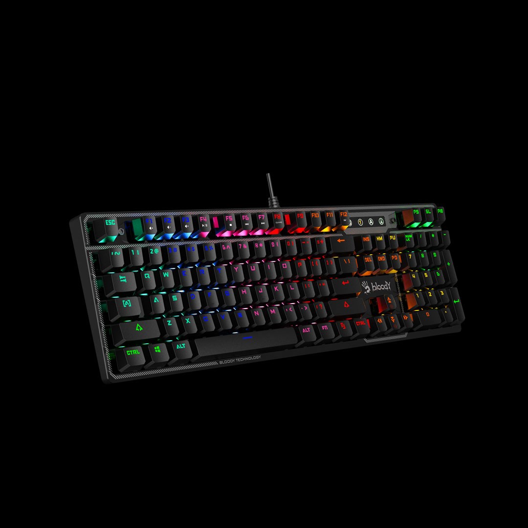 A4tech Bloody Klávesnice B750N,  herní klávesnice,  mechanická,  drátová,  Green Switch,  CZ/ SK,  Černá1 