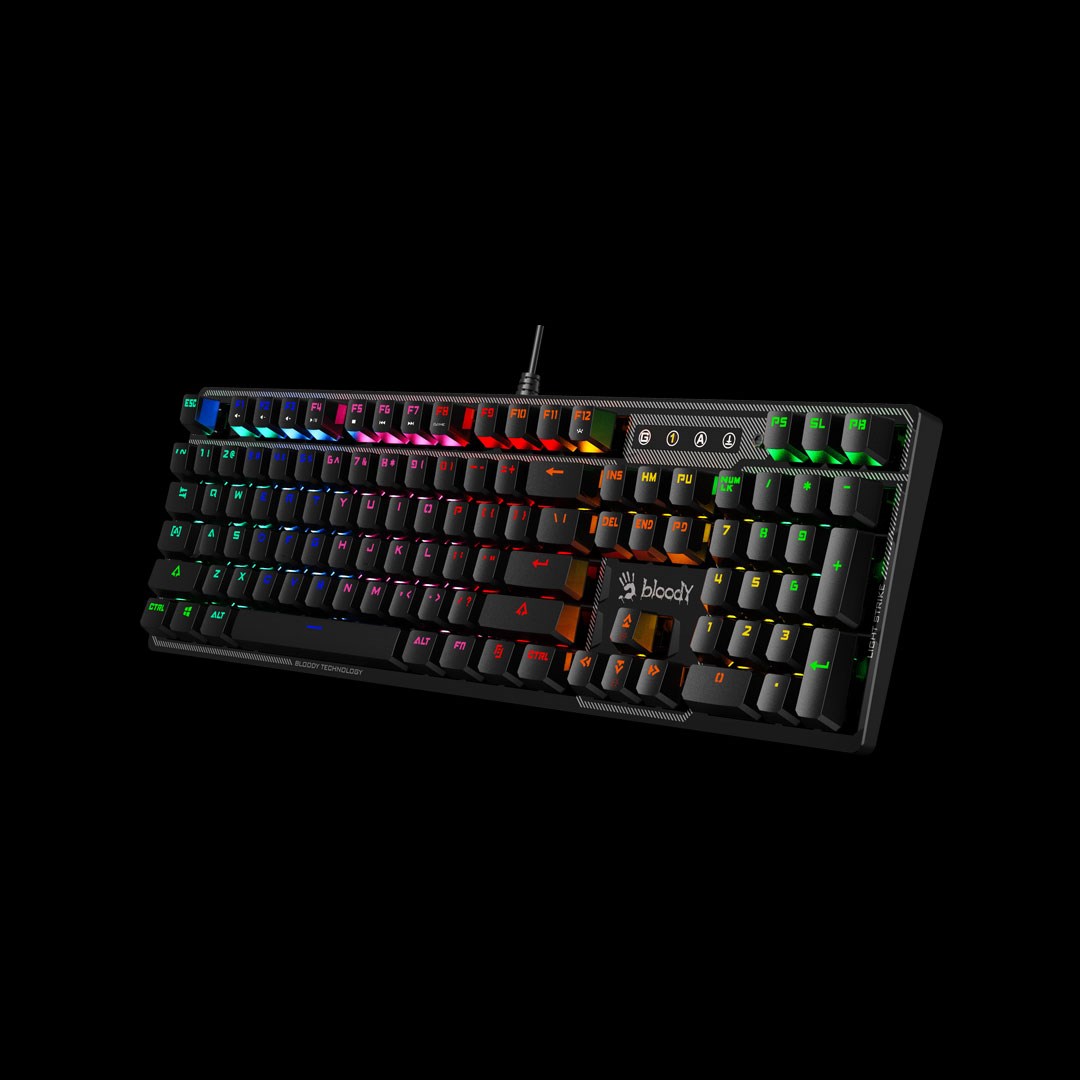 A4tech Bloody Klávesnice B750N,  herní klávesnice,  mechanická,  drátová,  Green Switch,  CZ/ SK,  Černá2 