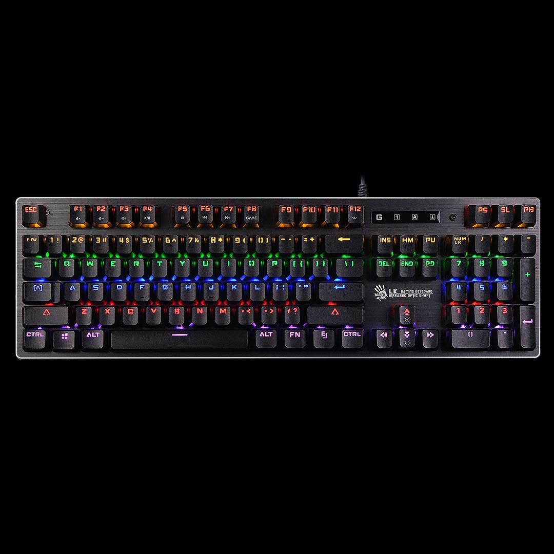 A4tech Bloody Klávesnice B760,  herní klávesnice,  mechanická,  drátová,  Green Switch,  CZ/ SK,  Černá3 