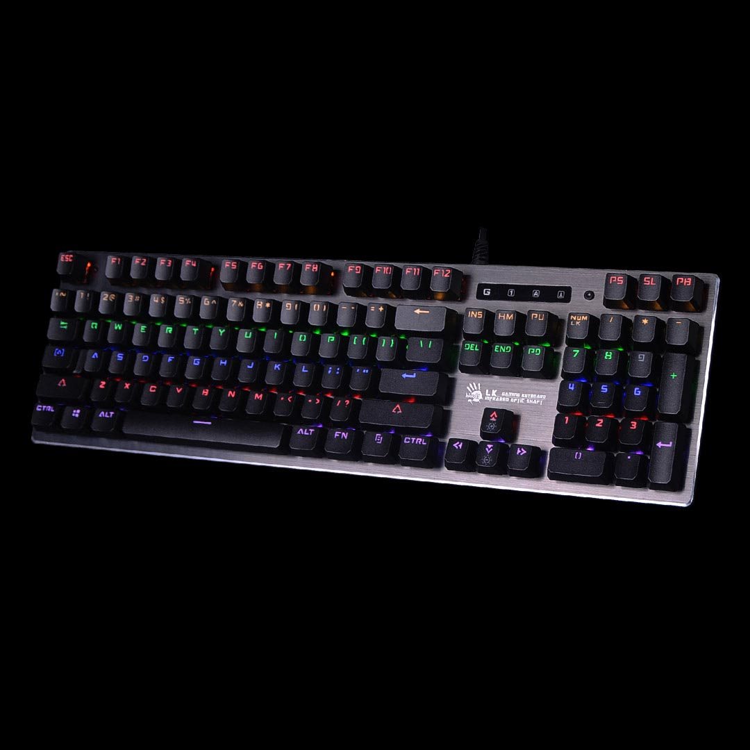 A4tech Bloody Klávesnice B760,  herní klávesnice,  mechanická,  drátová,  Green Switch,  CZ/ SK,  Černá1 