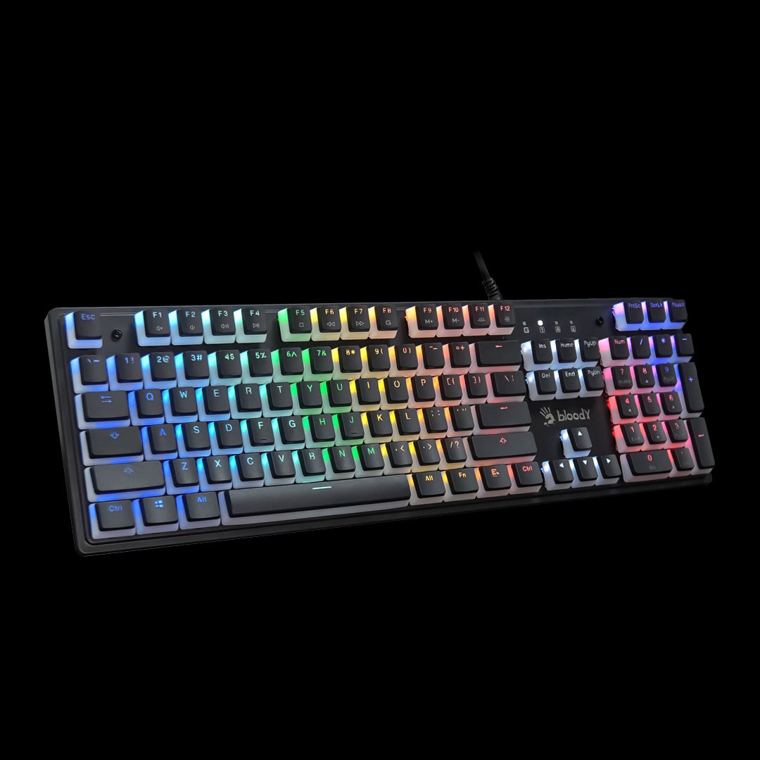 A4tech Bloody Klávesnice  S510R,  herní klávesnice,  mechanická,  drátová,  Red Switch,  CZ/ SK,  Černá1 